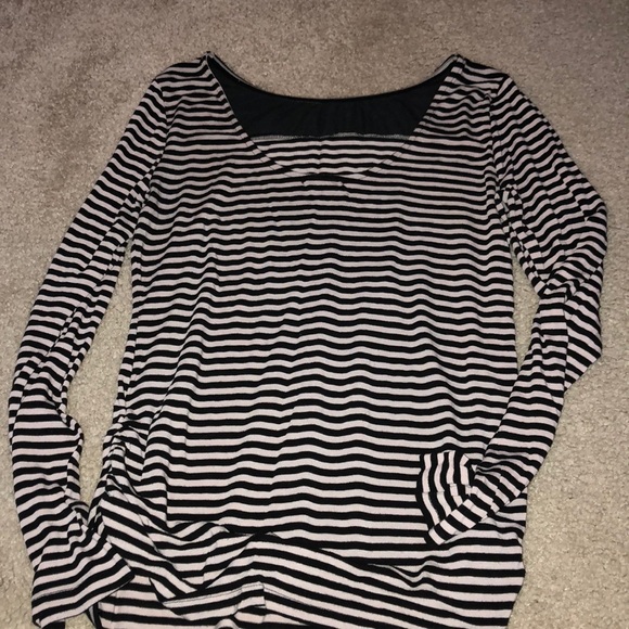 Bar III Tan and black striped shirt - Picture 2 of 2